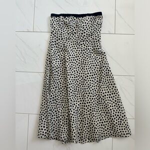 Cream and navy J. Crew strapless dress